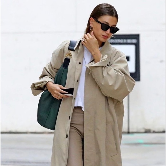 Burberry Jackets & Blazers - Vintage Burberry Khaki Trench Button Coat with Removable Hood Size Large (12)